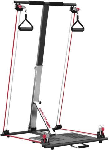 PerfectTrainer by Tony Little Portable Foldable Home Gym Resistance Cardio Exercise Fitness Machine with Ankle Cuffs, Nutrition Guide, and Workout DVDs