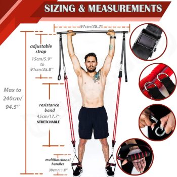 Pilates Bar Kit with Extra Resistance Bands - Portable Gym Home Workout | Physical Strength Training, Yoga, Pilates, Stretching | Exercise Guide Wall Poster, Workout Guide and Carry Case Included