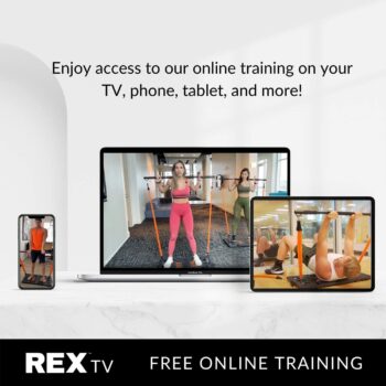 REX Full Body Workout Machines For Home Portable Home Gym With 4 Resistance Bands With Bar & Lewin Fitness Platform Plus Accessories - Total Body Gym for Work Outs at Home