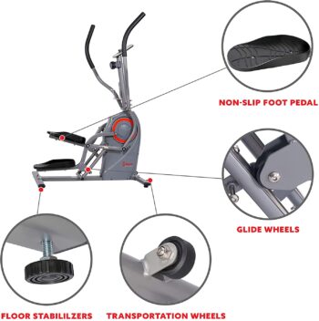 Sunny Health & Fitness Performance Elliptical Machine Cross Trainer with Climbing Motion - SF-E3911