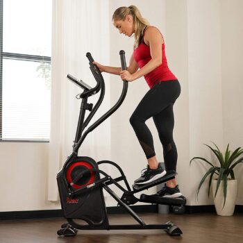 Sunny Health & Fitness Premium Cardio Climber Stepping Elliptical Machine - SF-E3919, Black