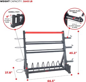 Sunny Health & Fitness All-in-One Weights Storage Rack Stand - SF-XF920025