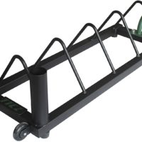 TTCZ Barbell Plate Rack |Horizontal Olympic Bar Storage Rack |Weight Plates Holder with Handle and Wheels-800 lbs Capacity