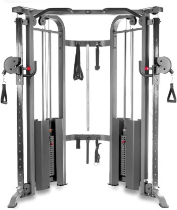 XMark Functional Trainer Cable Machine with Dual 200 lb Weight Stacks, 19 Adjustments, and Accessory Package XM-7626