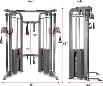 XMark Functional Trainer Cable Machine with Dual 200 lb Weight Stacks, 19 Adjustments, and Accessory Package XM-7626