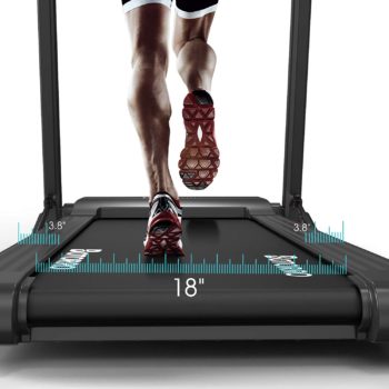 Folding Treadmill Exerciser Foldable Walk Running Machine Portable Treadmills for Home and Apartment LCD Display and Bluetooth Speaker No Assembly