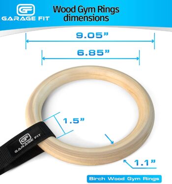 Garage Fit Wood Gym Rings, Wooden Gymnastic Rings, Fitness Rings, Exercise Rings, Gym Ring, Gymnast Rings, Gymnastics Rings