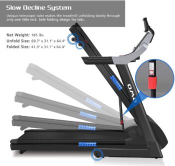 OMA Treadmill for Home 5925CAI with 3.0 HP 15% Auto Incline 300 LBS Capacity Folding Exercise Treadmill for Running