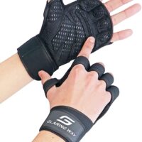 Glaring Way Weight Lifting Gloves with Built-in Wrist Wrap for Exercise, Full Palm Protection and Extra Grip Workout Gloves for Men and Women