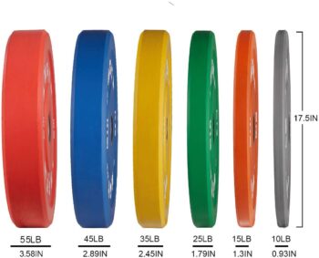 AMGYM Color Olympic Bumper Plate, Weights Plates, Bumper Weight Plate, Steel Insert, Strength Training