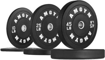 AMGYM LB Bumper Plates Olympic Weight Plates, Bumper Weight Plates, Steel Insert, Strength Training