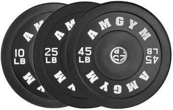 AMGYM LB Bumper Plates Olympic Weight Plates, Bumper Weight Plates, Steel Insert, Strength Training