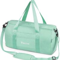 BALEINE Gym Bag for Women and Men, Small Duffel Bag for Sports, Gyms and Weekend Getaway, Waterproof Dufflebag with Shoe and Wet Clothes Compartments, Lightweight Carryon Gymbag (Green)