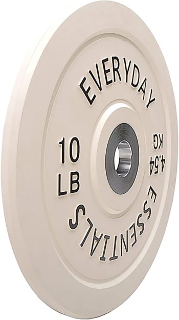 BalanceFrom Everyday Essentials Color Coded Olympic Bumper Plate Weight Plate