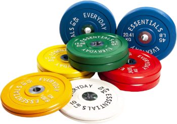 BalanceFrom Everyday Essentials Color Coded Olympic Bumper Plate Weight Plate