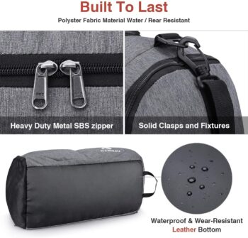 Canway Sports Gym Bag, Travel Duffel bag with Wet Pocket & Shoes Compartment for men women, 45L, Lightweight