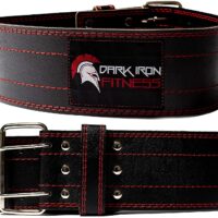 Dark Iron Fitness Weight Lifting Belt for Men & Women - 100% Leather Belts, Adjustable Back Support & Stability for Gym, Weightlifting, Strength Training, Squat or Deadlift up to 600 lbs