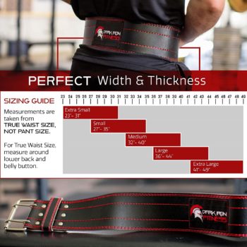Dark Iron Fitness Weight Lifting Belt for Men & Women - 100% Leather Belts, Adjustable Back Support & Stability for Gym, Weightlifting, Strength Training, Squat or Deadlift up to 600 lbs
