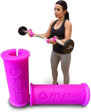 Fit Grips - Thick Grip Training Adapter for Fat Bar Weight Lifting, Barbells, Dumbbells by Core Prodigy