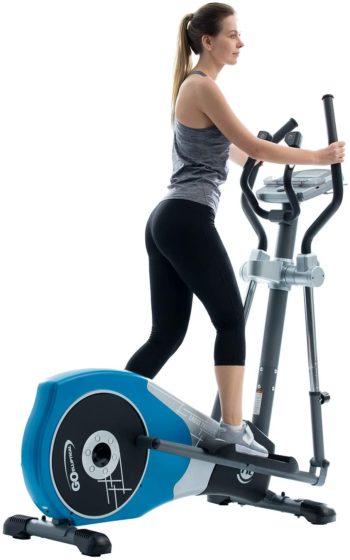 GOELLIPTICAL V-450T Standard Stride 17” Programmable Elliptical Exercise Cross Trainer with Adjustable Arms and Pedals and HRC Control for Cardio Fitness Strength Conditioning Workout at Home or Gym