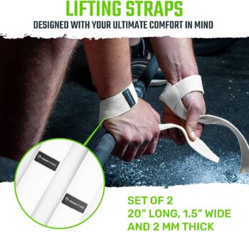 Gradient Fitness Weight Lifting Wrist Straps (2 Pack) | Soft Neoprene Padded 20” Straps. Reduces Injury Risk for Weightlifting, Bodybuilding, Powerlifting, Strength Training, and Deadlifts