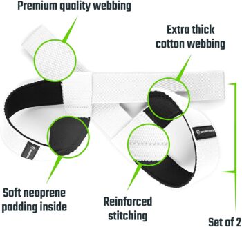 Gradient Fitness Weight Lifting Wrist Straps (2 Pack) | Soft Neoprene Padded 20” Straps. Reduces Injury Risk for Weightlifting, Bodybuilding, Powerlifting, Strength Training, and Deadlifts