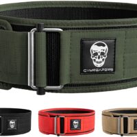 Gymreapers Quick Locking Weightlifting Belt for Bodybuilding, Powerlifting, Cross Training - 4 Inch Neoprene with Metal Buckle - Adjustable Olympic Lifting Back Support