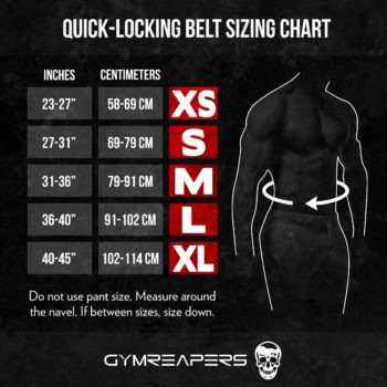 Gymreapers Quick Locking Weightlifting Belt for Bodybuilding, Powerlifting, Cross Training - 4 Inch Neoprene with Metal Buckle - Adjustable Olympic Lifting Back Support