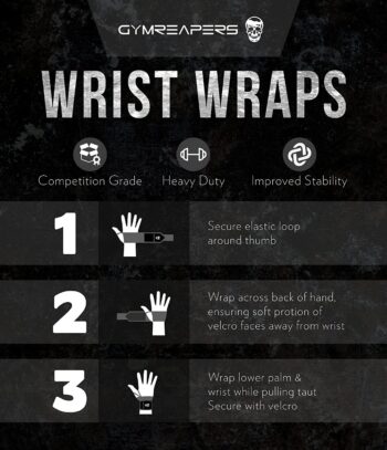 Gymreapers Weightlifting Wrist Wraps (Competition Grade) 18" Professional Quality Wrist Support with Heavy Duty Thumb Loop - Best Wrap for Powerlifting, Strength Training, Bodybuilding