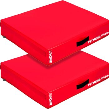 Happybuy 10 inch Barbell Crash Cushion Pads, Weightlifting Protector Falling Pads, Red Cushioned Foam Mat,for Olympic Weightlifting One Pair