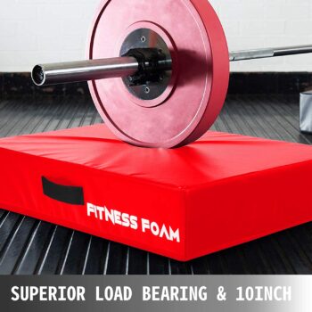 Happybuy 10 inch Barbell Crash Cushion Pads, Weightlifting Protector Falling Pads, Red Cushioned Foam Mat,for Olympic Weightlifting One Pair