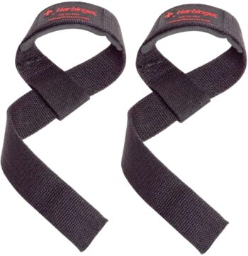 Harbinger Padded Cotton Lifting Straps with NeoTek Cushioned Wrist (Pair)