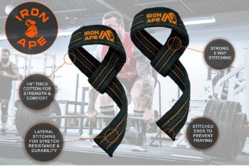IRON APE Figure 8 Straps and Traditional Weightlifting Wrist Straps for Weight Lifting and Deadlift, Multi Pack, Cotton, 3 Sizes