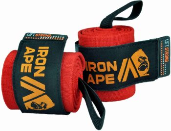 IRON APE Professional Grade Wrist Wraps, 12", 18", 24" & 34". New Versatile Twin Thumb Loop Design for Powerlifting, Weight Lifting, and Bodybuilding. Weightlifting Wrist Support for Men and Women