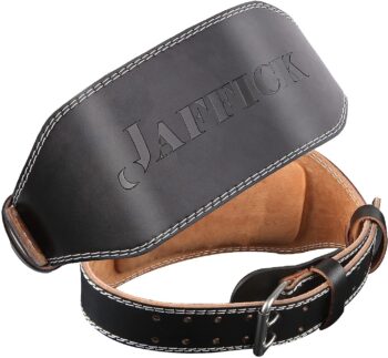 Jaffick Genuine Leather Weight Lifting Belt for Men Gym Weight Belt Lumbar Back Support Powerlifting Weightlifting Heavy Duty Workout Training Strength Training Equipment