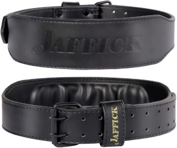 Jaffick Genuine Leather Weight Lifting Belt for Men Lumbar Back Support Gym Powerlifting Weightlifting Heavy Duty Workout Training Exercise and Fitness Belt