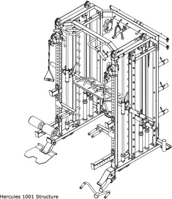 MiM USA Hercules 1001, Commercial Smith Machine, All in One Gym Workout Equipment, Functional Trainer, Power Cage, Leg Press, Dip Chin, Jammer Arms, Adj. Weight Bench, Leg Extension & Full Accessories