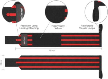 Rip Toned Wrist Wraps - 18" Professional Grade with Thumb Loops - Wrist Support Braces - Men & Women - Weight Lifting, Crossfit, Powerlifting, Strength Training