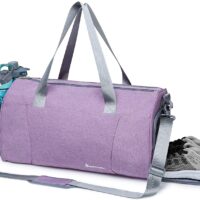 Sports Gym Bag with Wet Pocket & Shoe Compartment Fitness Workout Bag for Men and Women, Purple
