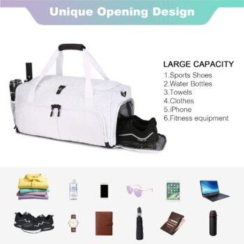 Sucipi Travel Duffel Bag for Men and Women Small Gym Bags with Shoe Compartment and Wet Pocket Lightweight Weekend Bag Water Resistant