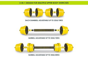 Adjustable Dumbbell and Barbell Set 44 LB