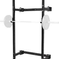PRx Performance Murphy Rack Fold in Squat Rack, Wall Mounted Folding Power Rack, Weight Lifting Power Rack with Adjustable Pull Up Bar, Heavy Duty J-Cups, Home Gym Equipment