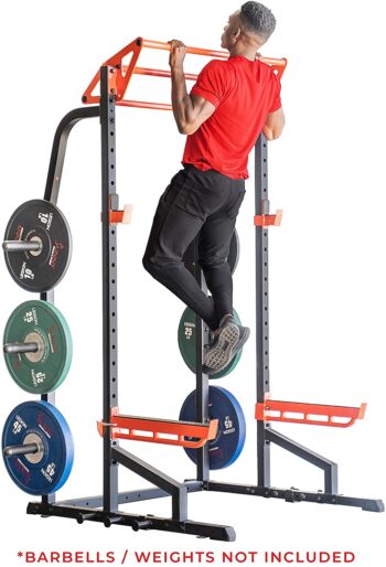 Sunny Health & Fitness Power Zone Half Rack Heavy Duty Performance Power Cage