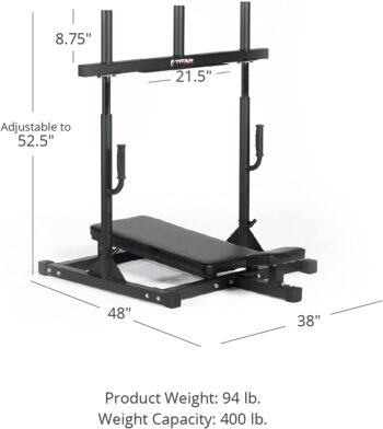 Titan Fitness Vertical Leg Press Machine, 400 LB Capacity, Leg Strengthening Workout, High Intensity Presses