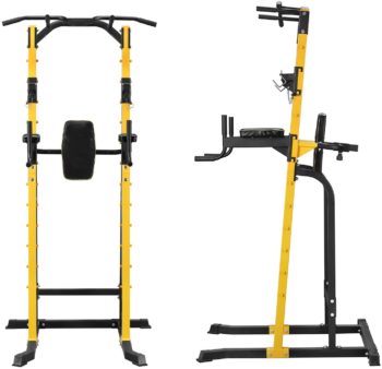 ZENOVA Power Tower Pull Up Bar Station Workout Dip Station Multi-Function Pull up Tower with J Hook Home Strength Training Workout Equipment