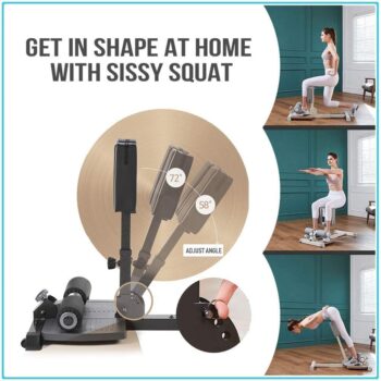 leikefitness Deluxe Multi-Function Deep Sissy Squat Bench Home Gym Workout Station Leg Exercise Machine