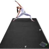 Gorilla Mats Premium Extra Large Yoga Mat – 9' x 6' x 8mm Extra Thick & Ultra Comfortable, Non-Toxic, Non-Slip Barefoot Exercise Mat – Works Great on Any Floor for Stretching, Cardio or Home Workouts