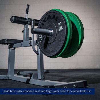 Titan Fitness Plate-Loaded Seated Calf Raise Machine, Rated 550 LB, Lower Body Specialty Machine, Strength Training Equipment