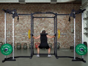 papababe Power Cage, Cable Crossover Machine, Power Rack Squat Rack with LAT Pull Down& Cable Crossover Attachments