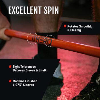 Hero Barbell Co. Cerakote Olympic Competition Barbell for Weightlifting, Functional Fitness, and Powerlifting. 8 Needle Bearings, 28 MM and rated for 1500 LBS